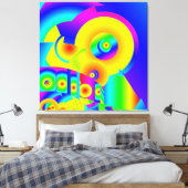 Abstracte zonnebloemen canvas afdruk (Insitu (Slaapkamer))