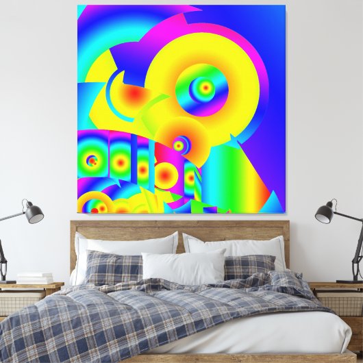 Abstracte zonnebloemen canvas afdruk (Insitu (Slaapkamer))