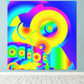 Abstracte zonnebloemen canvas afdruk (Insitu (Houten vloer))