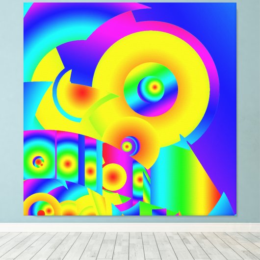 Abstracte zonnebloemen canvas afdruk (Insitu (Houten vloer))