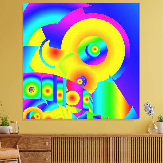 Abstracte zonnebloemen canvas afdruk (Insitu (Woonkamer))