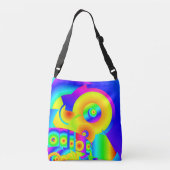 Abstracte zonnebloemen crossbody tas (Achterkant)