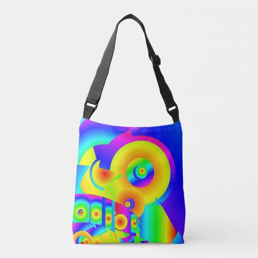 Abstracte zonnebloemen crossbody tas (Voorkant)