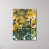 Abstracte Zonnebloemen Fine Art, Teals, Gold Canvas Afdruk (Voorkant)