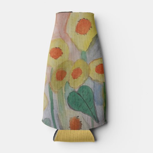 Abstracte zonnebloemen flesjeskoeler (Voorkant)