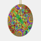 Abstracte zonnebloemen | funky retro bloemen keramisch ornament (Rechts)