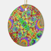 Abstracte zonnebloemen | funky retro bloemen keramisch ornament (Links)