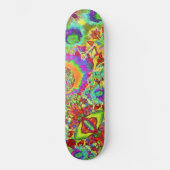 Abstracte zonnebloemen | funky retro bloemen persoonlijk skateboard (Voorkant)