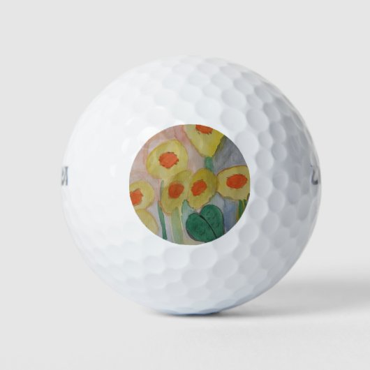 Abstracte zonnebloemen golfballen (Voorkant)