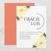 Abstracte zonnebloemen Groenery Floral Wedding Kaart (Voorkant / Achterkant)