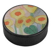 Abstracte zonnebloemen hockey puck (3/4)