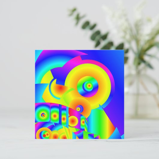 Abstracte zonnebloemen kaart (Staand voorkant)