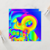 Abstracte zonnebloemen kaart (Voorkant / Achterkant in situ)