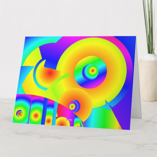 Abstracte zonnebloemen  kaart (Achterkant)