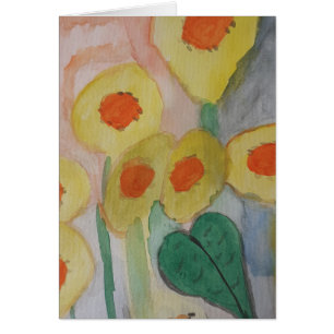Abstracte zonnebloemen Kaart op zaterdag