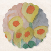 Abstracte zonnebloemen kartonnen onderzetters (Voorkant)
