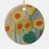 Abstracte zonnebloemen Keramisch Ornament (Achterkant)