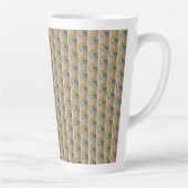 Abstracte zonnebloemen Latte Mok (Rechts)