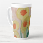 Abstracte zonnebloemen latte mok (Linkerhoek)