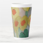 Abstracte zonnebloemen latte mok (Voorkant)