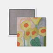 Abstracte zonnebloemen Magnet (Voorkant / Achterkant)