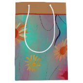Abstracte zonnebloemen, middelbare cadeautas (Voorkant)