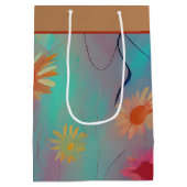 Abstracte zonnebloemen, middelbare cadeautas (Achterkant)