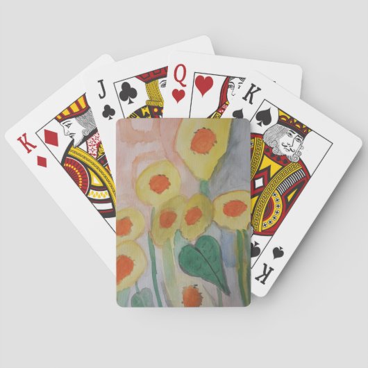 Abstracte zonnebloemen pokerkaarten (Achterkant)