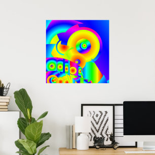 Abstracte zonnebloemen poster
