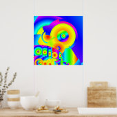 Abstracte zonnebloemen poster (Keuken)