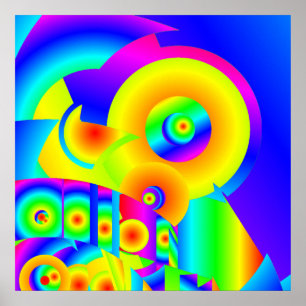 Abstracte zonnebloemen poster