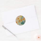 Abstracte zonnebloemen ronde sticker (Envelop)