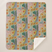 Abstracte zonnebloemen Sherpa Blanket Deken (Voorkant)