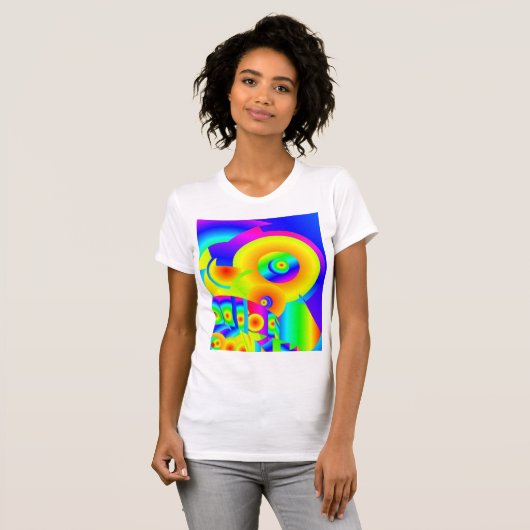 Abstracte zonnebloemen t-shirt (Voorkant volledig)