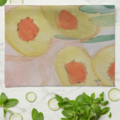 Abstracte zonnebloemen Tea Towel Theedoek (Gevouwen)