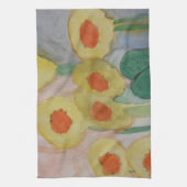 Abstracte zonnebloemen Tea Towel Theedoek (Verticaal)