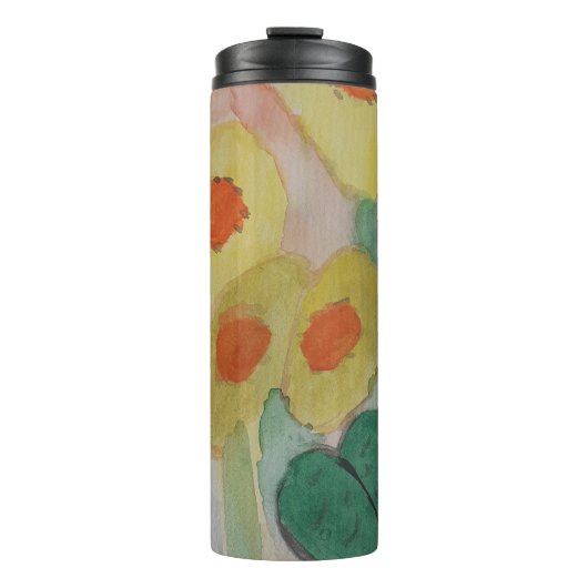 Abstracte zonnebloemen Thermal Tumbler Thermosbeker (Voorkant)