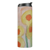 Abstracte zonnebloemen Thermal Tumbler Thermosbeker (Gedraaid links)