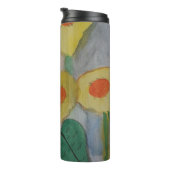 Abstracte zonnebloemen Thermal Tumbler Thermosbeker (Geroteerd rechts)