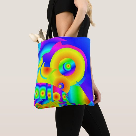 Abstracte zonnebloemen tote bag (Dichtbij)