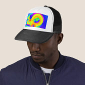 Abstracte zonnebloemen trucker pet (In situ)