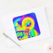 Abstracte zonnebloemen vierkante sticker (Envelop)