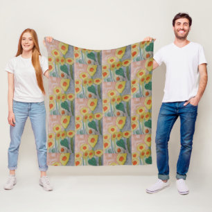 Abstracte zonnebloemen Vleece Blanket Fleece Deken