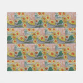 Abstracte zonnebloemen Vleece Blanket Fleece Deken (Voorkant (Horizontaal))