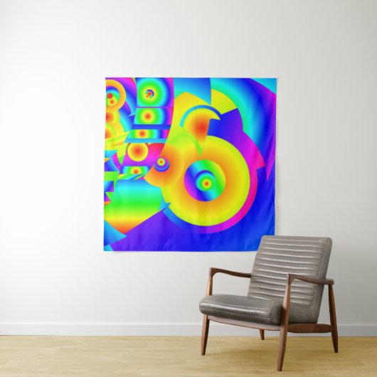 Abstracte zonnebloemen wandkleed (In Situ (horizontaal))