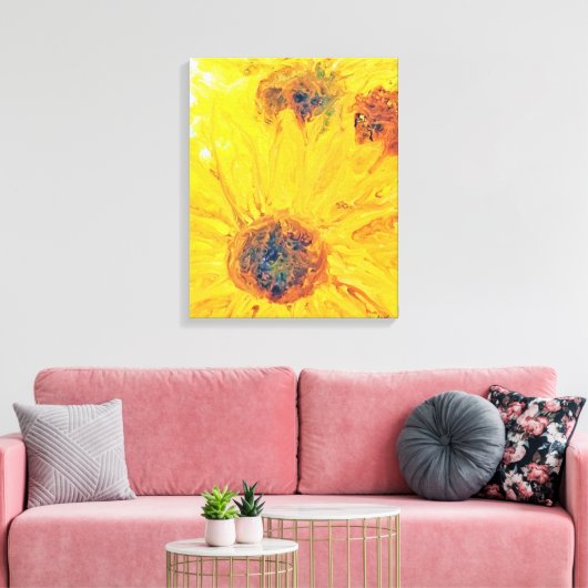Abstracte Zonnebloemen, Zonnebloem, Bloemen, Zonne Canvas Afdruk (Insitu (Woonkamer))