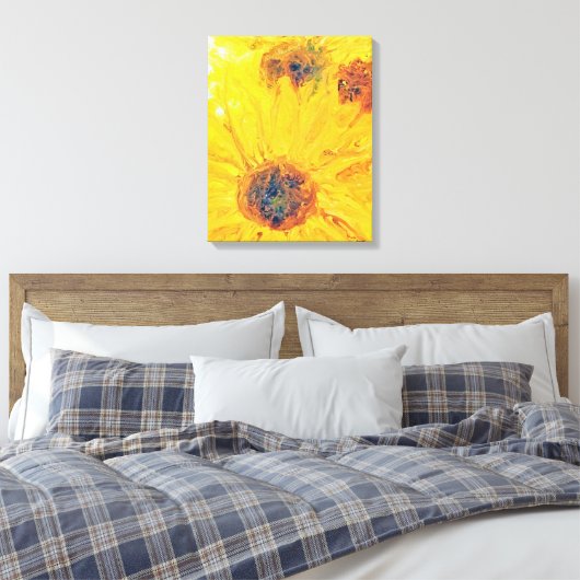 Abstracte Zonnebloemen, Zonnebloem, Bloemen, Zonne Canvas Afdruk (Insitu (Slaapkamer))