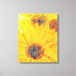 Abstracte zonnebloemen, zonnebloemen, bloemen, zon canvas afdruk