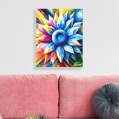 Abstracte zonnebloemkunst - Ingepakte canvas Afdruk (Insitu (Woonkamer))
