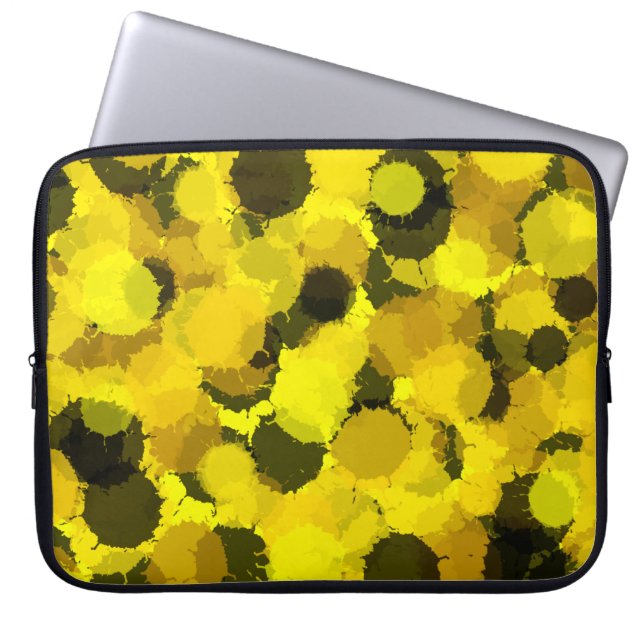 Abstracte zonnebloempiren cirkels eenvoudige moder laptop sleeve (Voorkant)